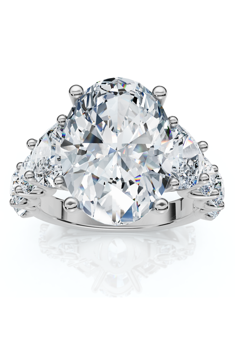 Bliss Diamond Certified 7 1/2Ct Laura Diamond Engagement Ring (5Ct Center) 14k Gold Lab Grown, Main, color, 14K White Gold