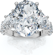 Bliss Diamond Certified 7 1/2Ct Laura Diamond Engagement Ring (5Ct Center) 14k Gold Lab Grown