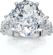 Bliss Diamond Certified 7 1/2Ct Laura Diamond Engagement Ring (5Ct Center) 14k Gold Lab Grown