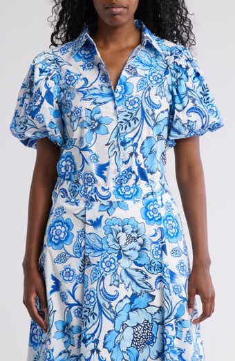 BY DESIGN Abigail Floral Puff Sleeve Button-Up Shirt