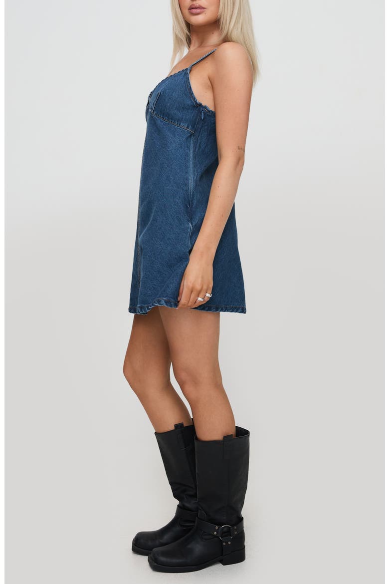 Arwen Sleeveless Denim Minidress, Alternate, color, BLUE