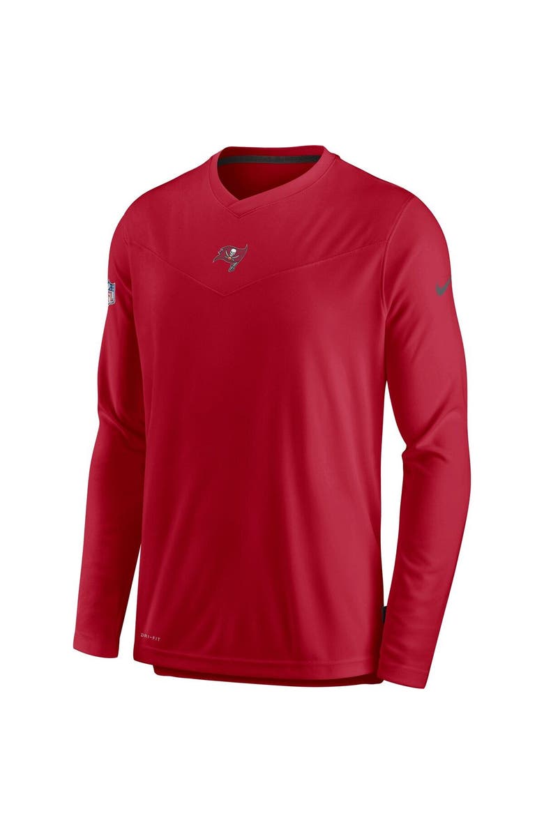 Nike Men's Nike Red Tampa Bay Buccaneers Sideline Coaches Performance Long Sleeve V-Neck T-Shirt, Alternate, color, 