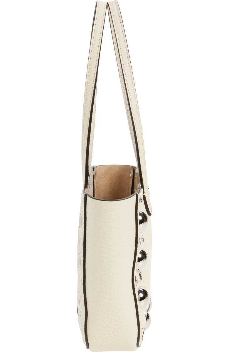 Valentino Garavani Mini Nellcôte Grommet Leather Tote, Alternate, color, Light Ivory