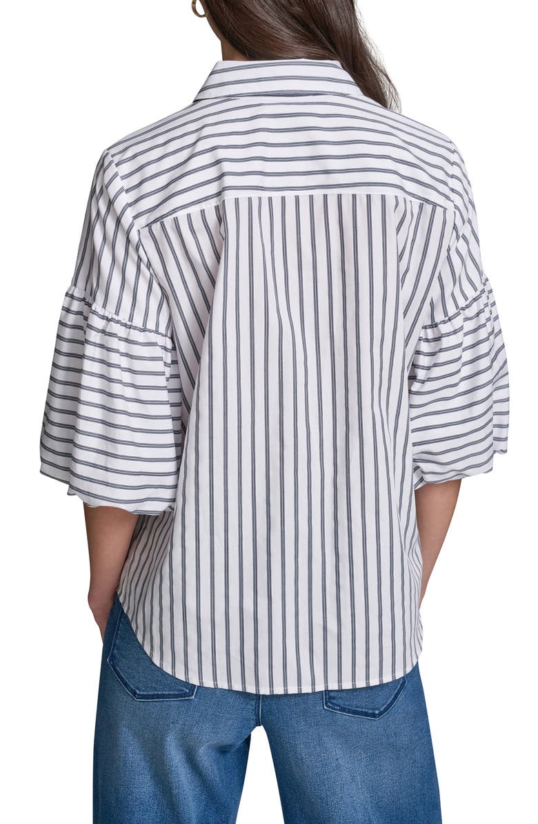 KARL LAGERFELD PARIS Embroidered Puff Sleeve Shirt, Alternate, color, 