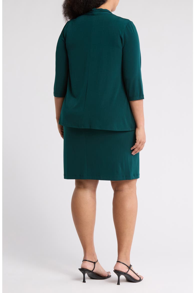 Knit Mock Jacket Dress, Alternate, color, HUNTER