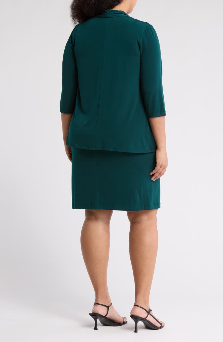 Connected Apparel Knit Mock Jacket Dress, Alternate, color,