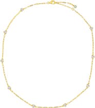 Crislu Valentine Cubic Zirconia Heart Station Necklace
