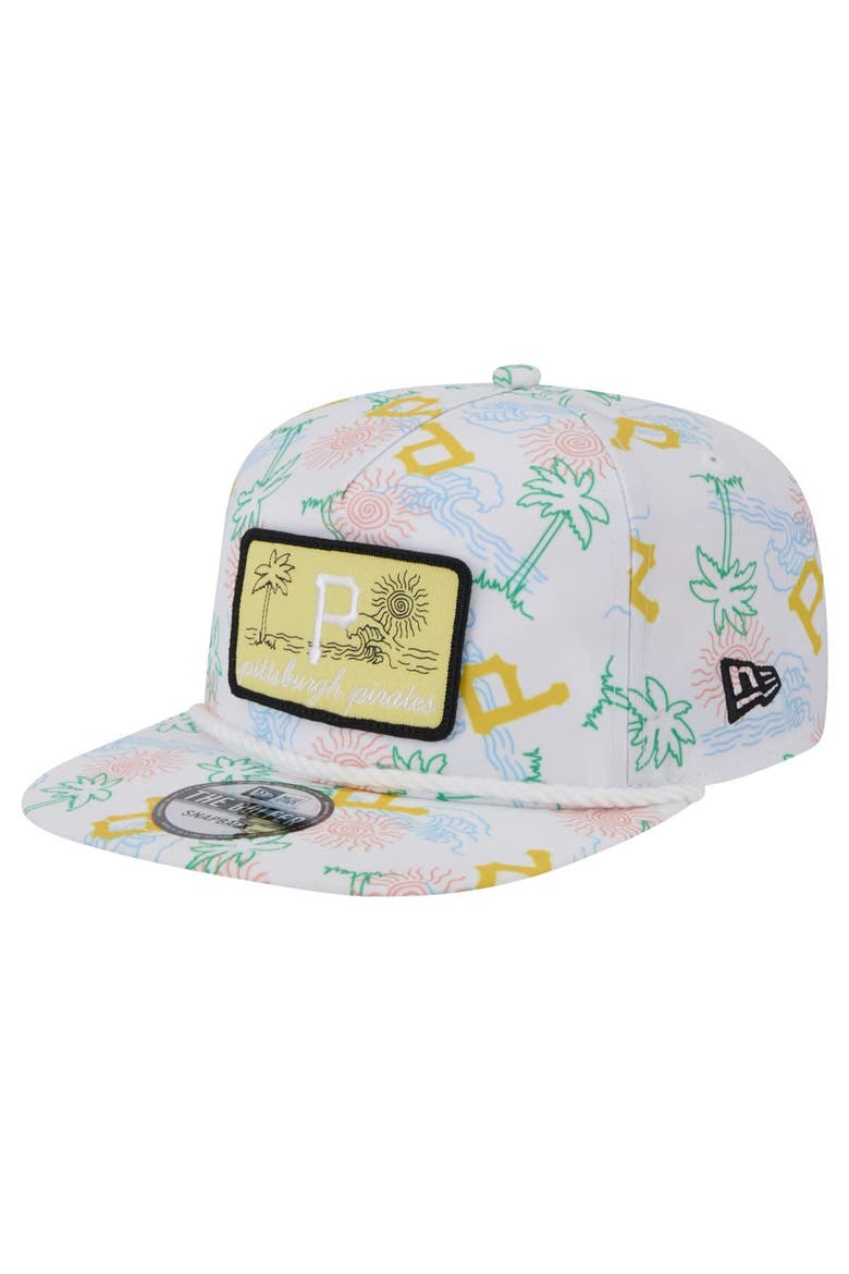 Men's New Era White Pittsburgh Pirates Islander Golfer Snapback Hat, Main, color, White