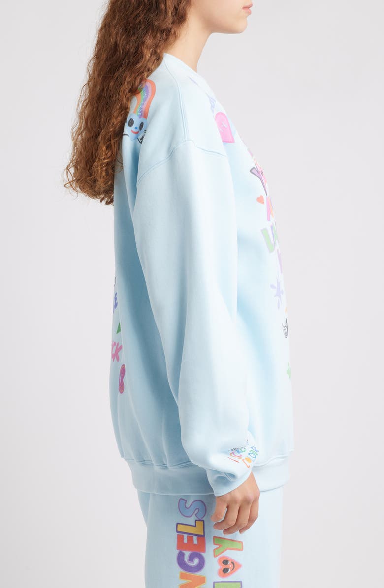 THE MAYFAIR GROUP Angels All Around Crewneck Sweatshirt, Alternate, color, Blue