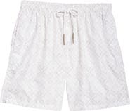 Eleventy Tile Print Drawstring Swim Trunks