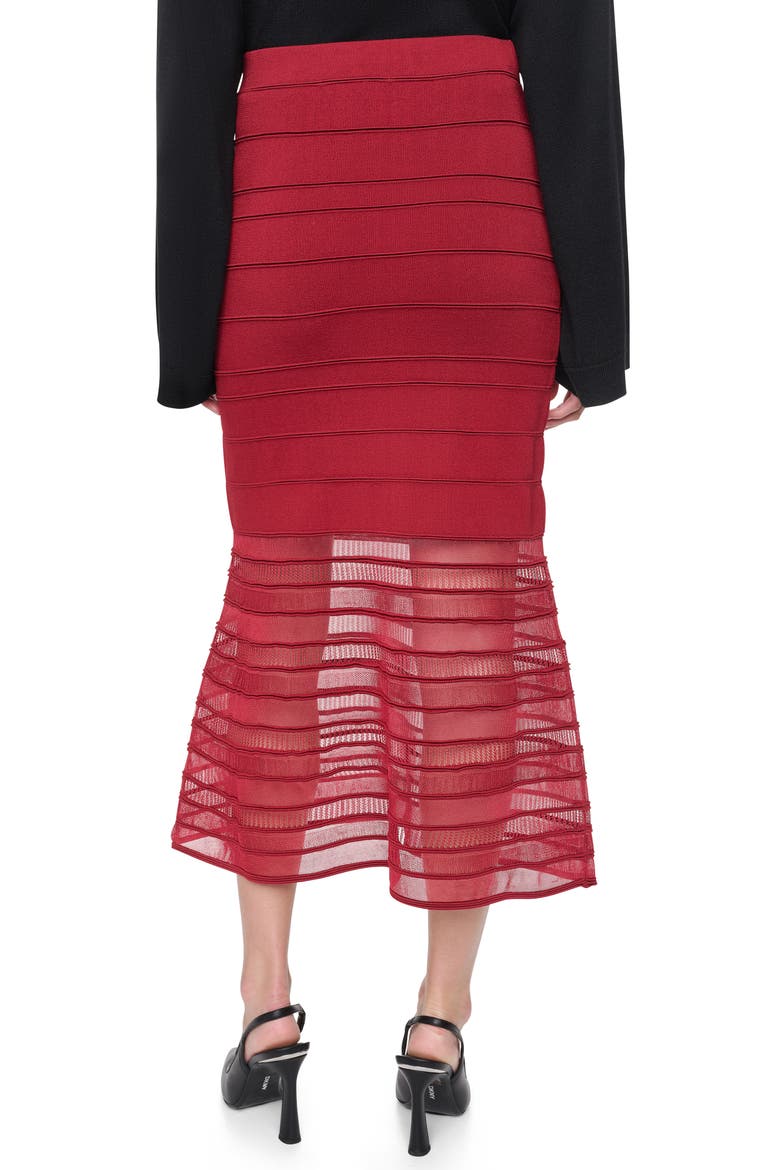 Ladder Lace Mesh Midi Sweater Skirt, Alternate, color, CRANBERRY