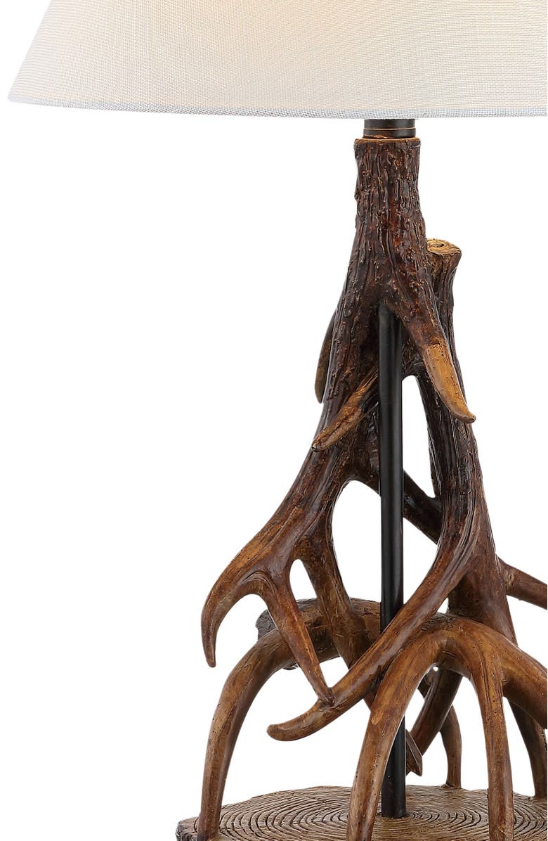 JONATHAN Y Cabell 26" Farmhouse Rustic Iron LED Table Lamp, Brown/White, Alternate, color, Brown