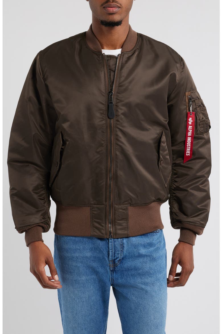 MA-1 Reversible Bomber Jacket, Alternate, color, CHOCOLATE