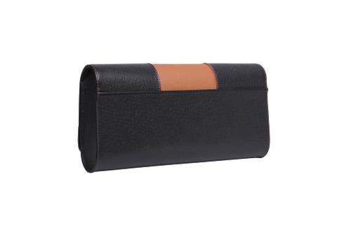 Perrin Paris La Parisienne Clutch In Black | Caramel