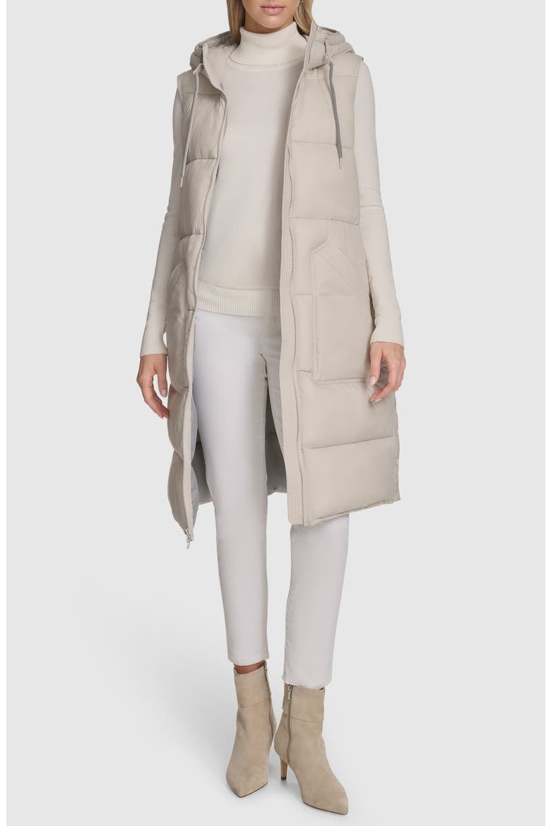 Kerr Hooded Longline Puffer Vest, Alternate, color, MOON