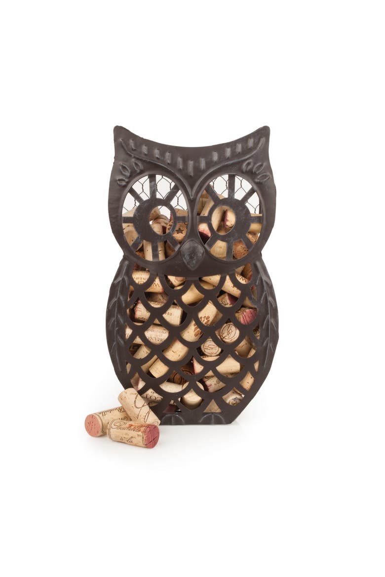 Wise Owl Cork Holder, Alternate, color, Black