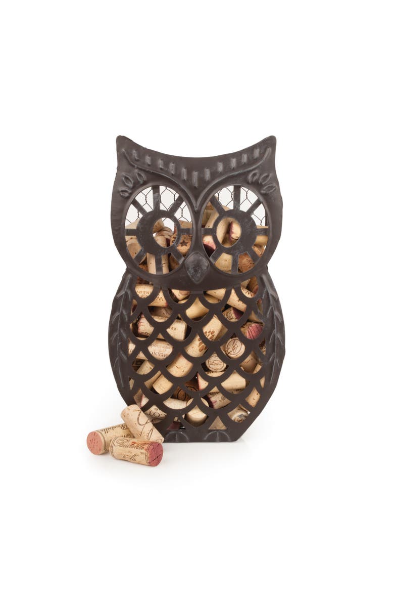 TWINE Wise Owl Cork Holder, Alternate, color, Black