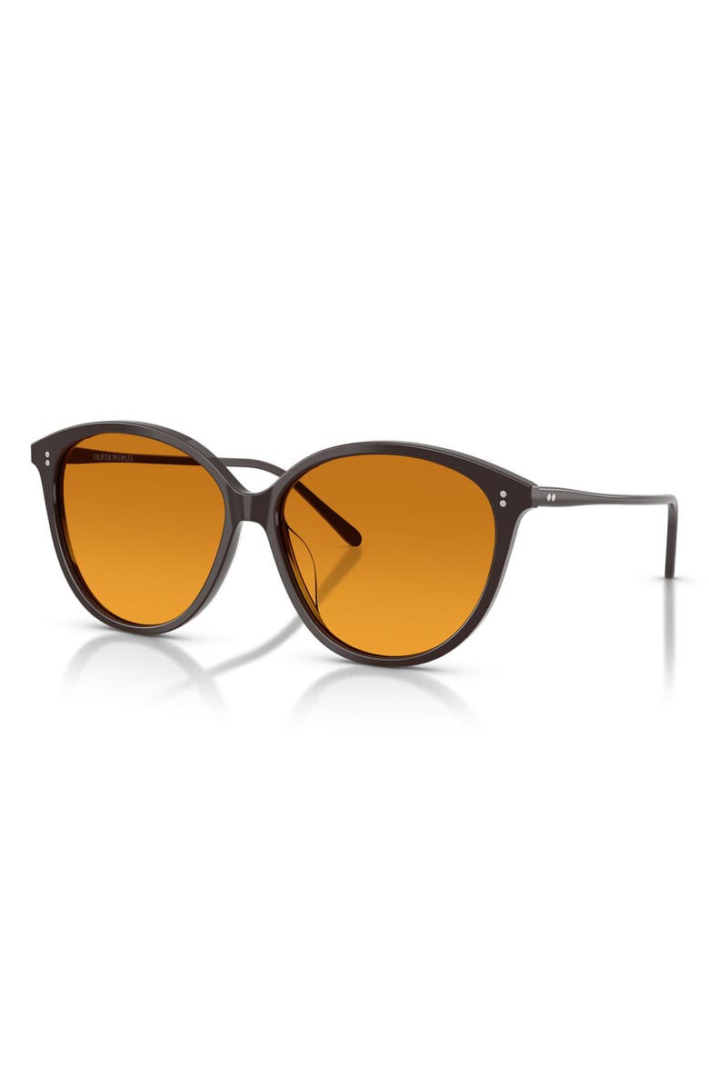 Oliver Peoples Soleau 60mm Butterfly Sunglasses, Alternate, color, Kuri Brown / Cognac Gradient