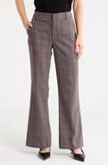 Current/Elliott High Waist Plaid Bootcut Trousers