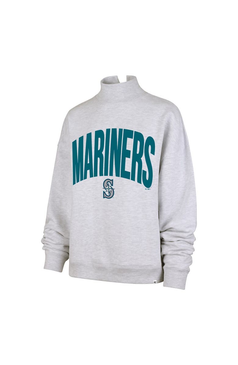 '47 Women's '47 Heather Gray Seattle Mariners Subtle Muse Mock Neck Sweatshirt, Alternate, color, Heather Gray