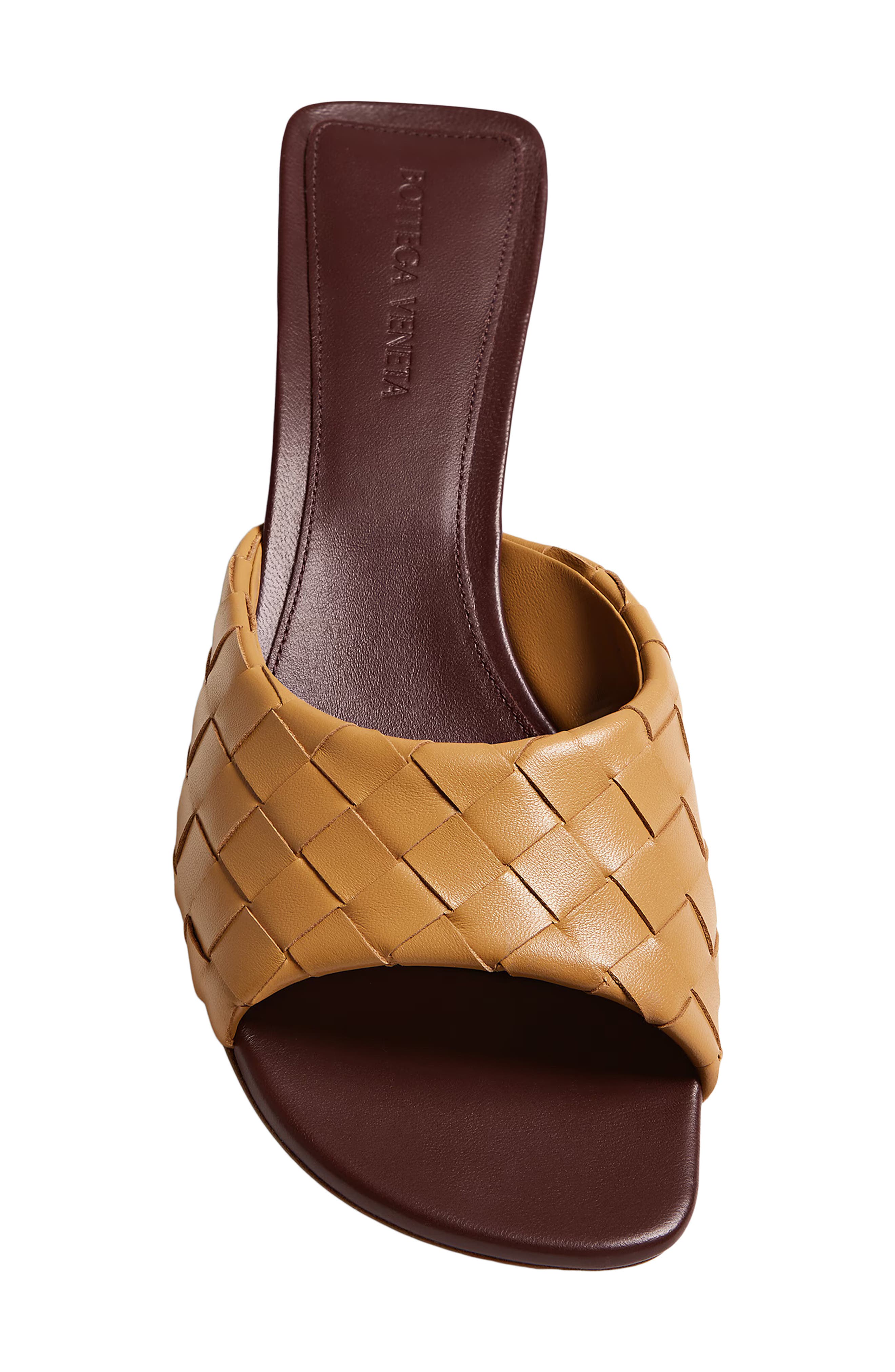 Livia Infilato Intrecciato Slide Sandal, Alternate, color, MOJAVE BEIGE/ SIENNA BROWN