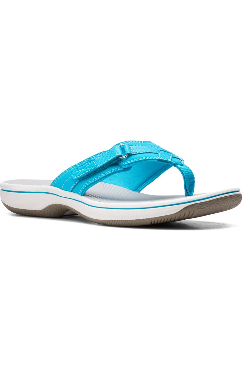 Clarks<sup>®</sup> Breeze Sea Flip Flop Sandal, Main, color, Aqua Synth