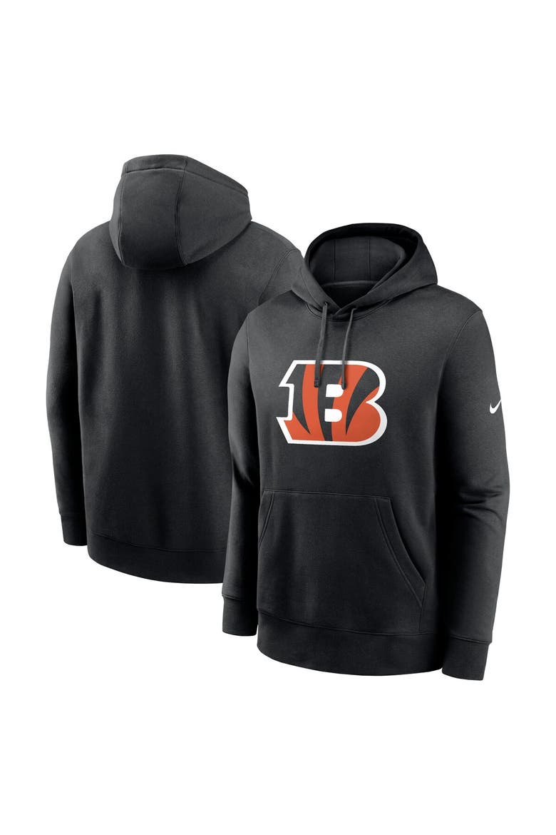 Men's Nike Black Cincinnati Bengals Club Logo Pullover Hoodie, Main, color, Black