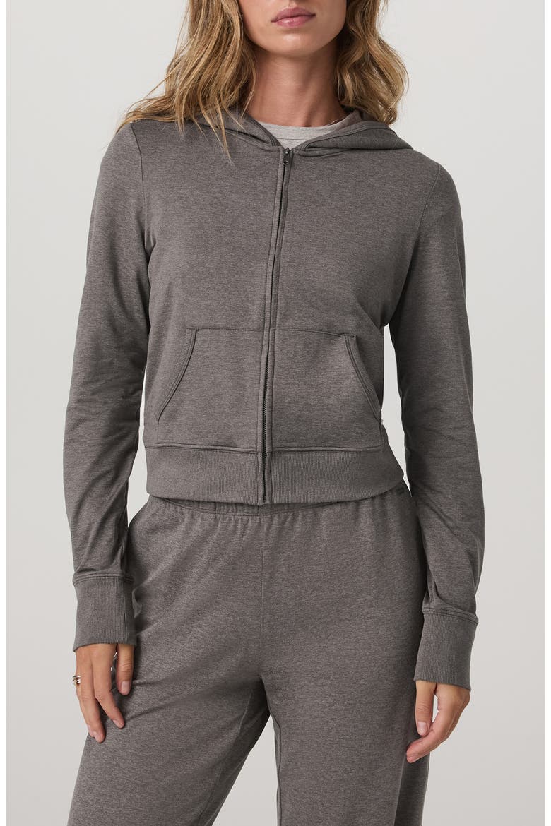 Halo Mini Full Zip Hoodie, Main, color, CHIA HEATHER