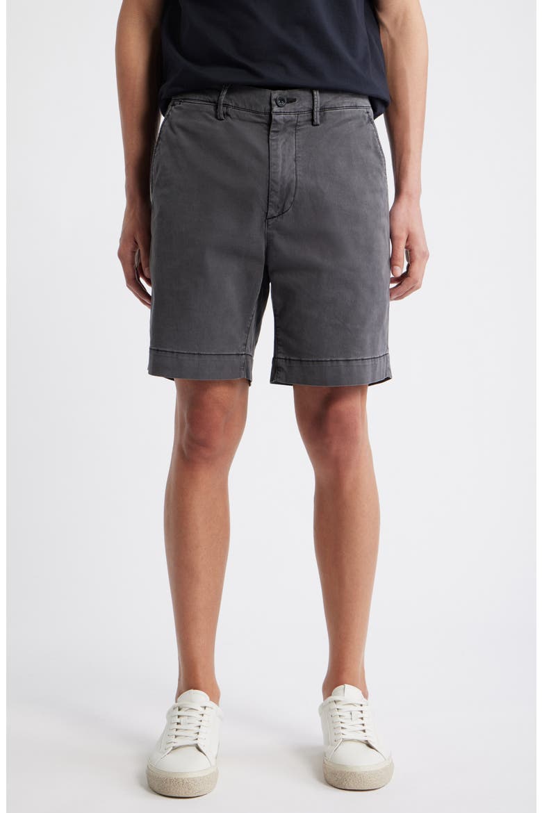 Archie Stretch Twill Trouser Shorts, Main, color, SULFUR ANTIQUE BLACK