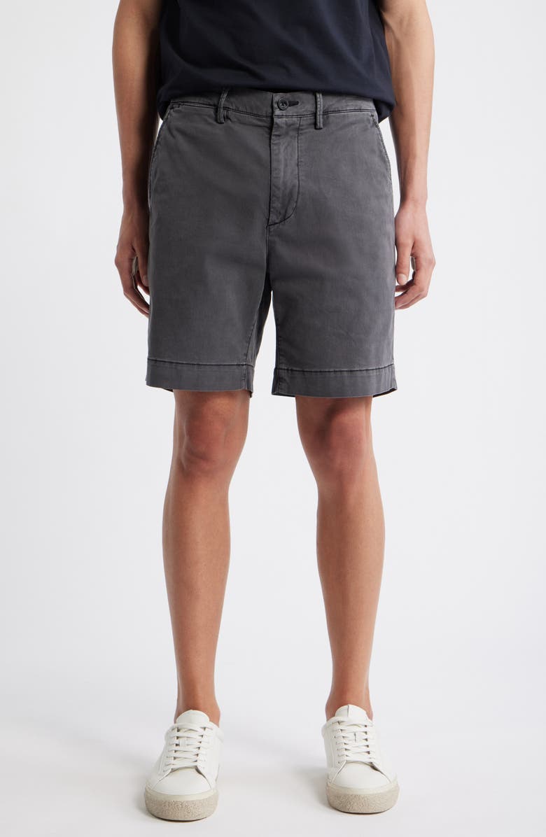 AG Archie Stretch Twill Trouser Shorts, Main, color, Sulfur Antique Black