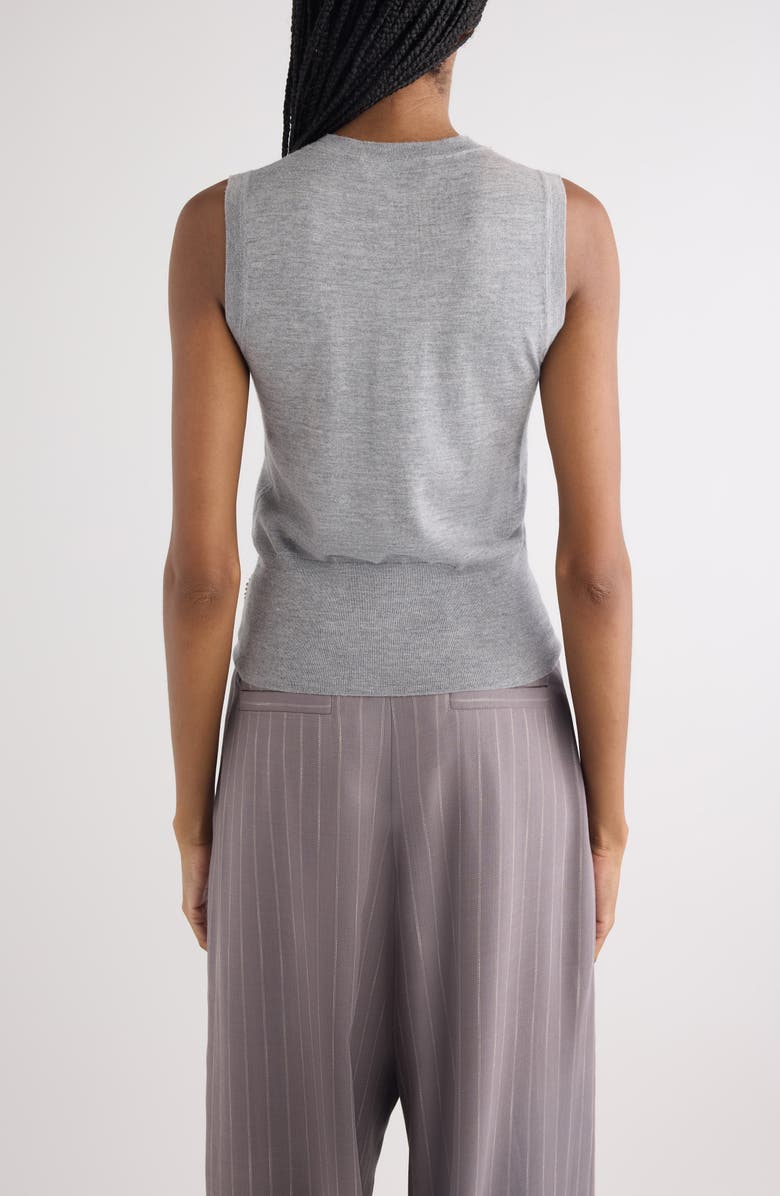 Dries Van Noten Taja Ellipses Crystal Embellished Sleeveless Merino Wool Sweater, Alternate, color, Grey