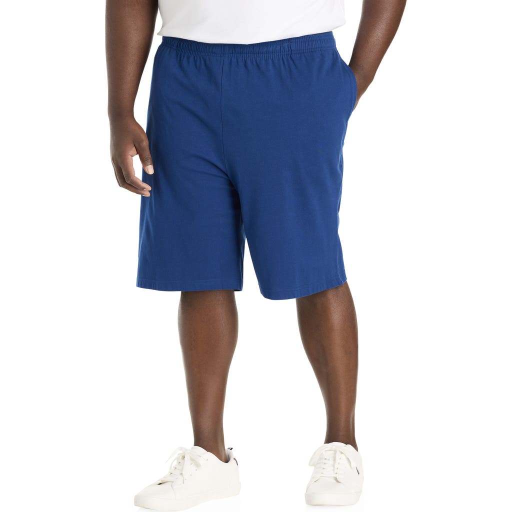 Harbor Bay By Dxl Big & Tall Pull-on Knit Shorts In Estate Blue