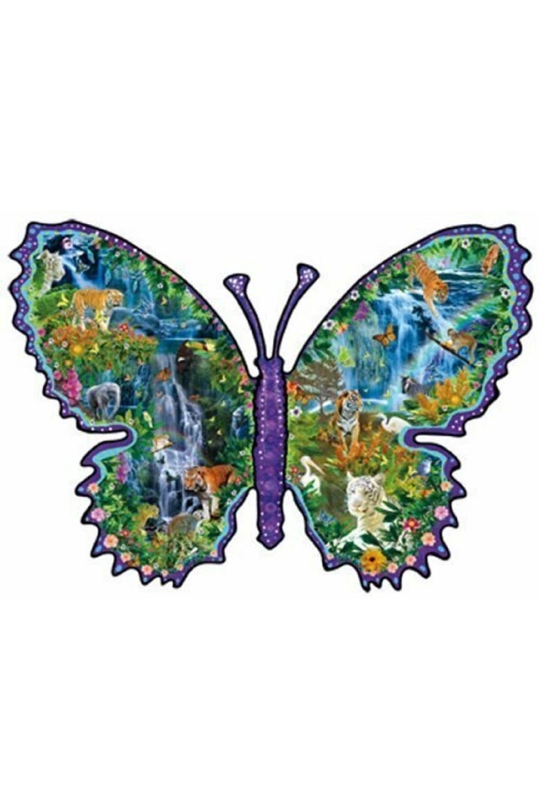 Rainforest Butterfly 1000 piece Jigsaw Puzzle for Adults Special Shape, Alternate, color, Multicolor
