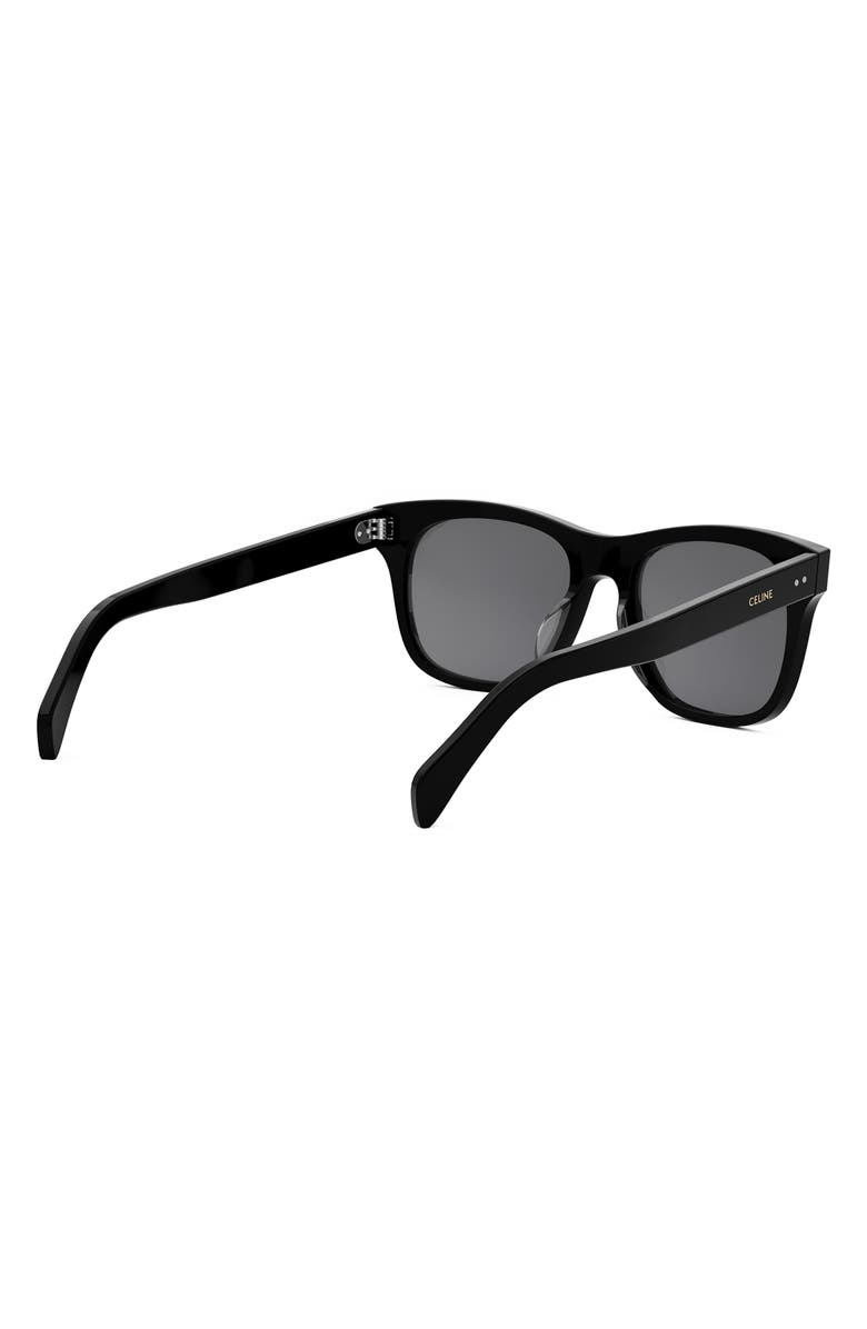 CELINE Triomphe 54mm Square Sunglasses, Alternate, color, Shiny Black / Smoke