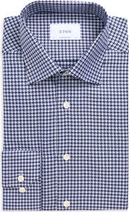 Eton Contemporary Fit Check Cotton Twill Shirt