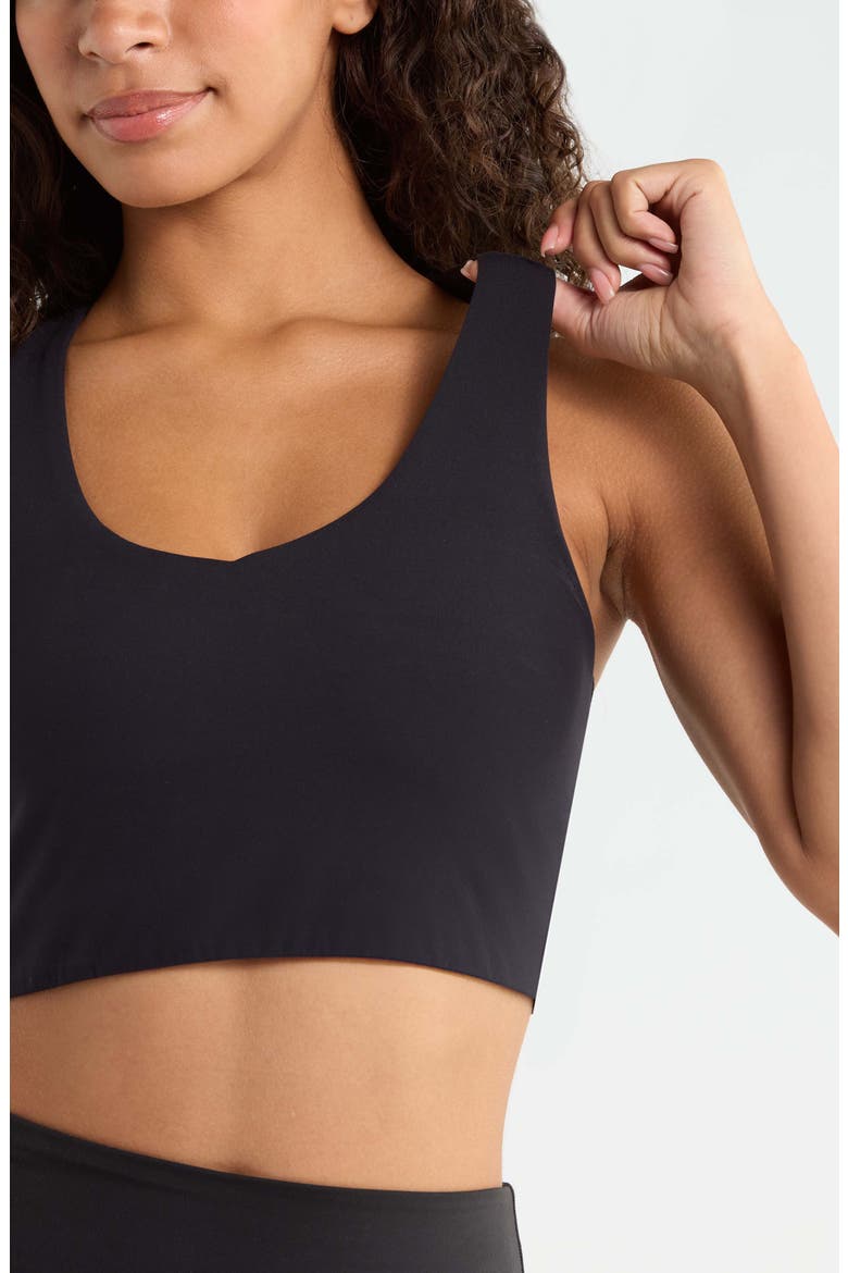 Studio Luxe Essential Racerback Sports Bra, Alternate, color, BLACK