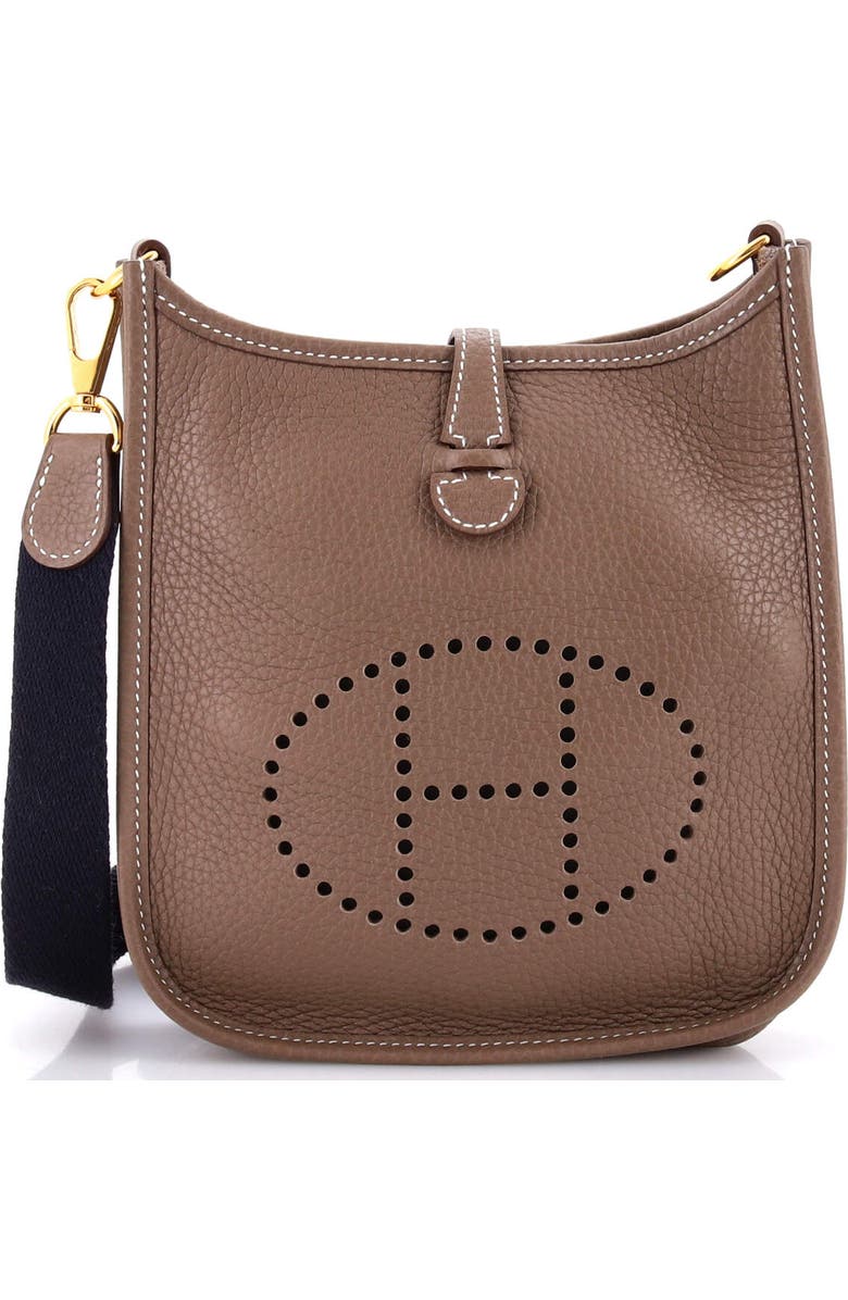 Pre-Owned Hermes Long Strap Evelyne Bag Clemence TPM, Main, color, Etoupe