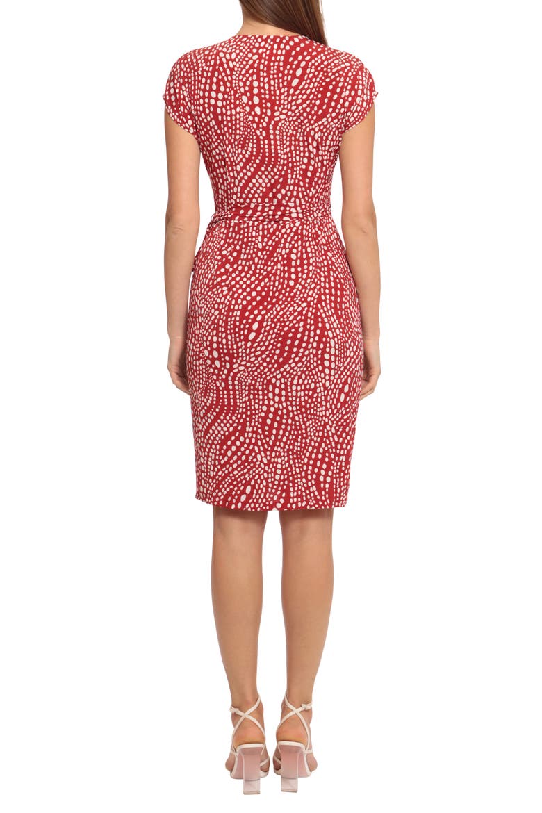 Matte Jersey Wrap Dress, Alternate, color, RED/ PINK