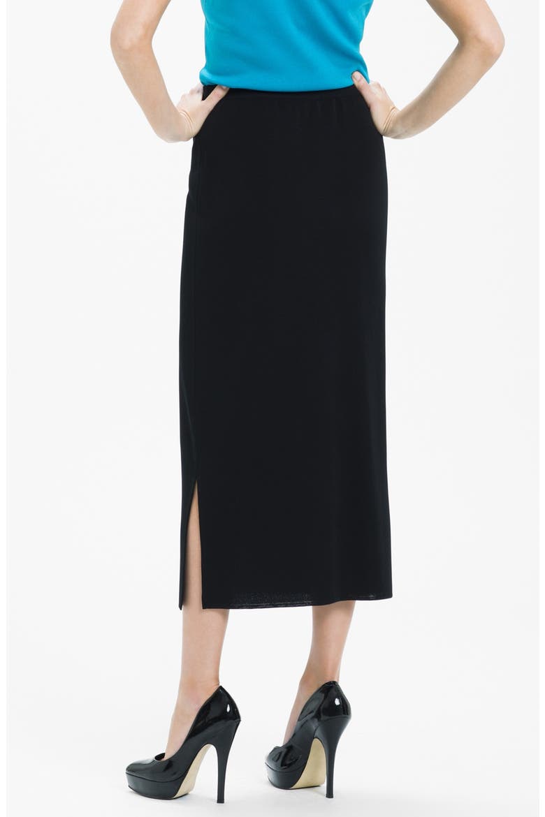 Side Slit Knit Midi Skirt, Alternate, color, BLACK