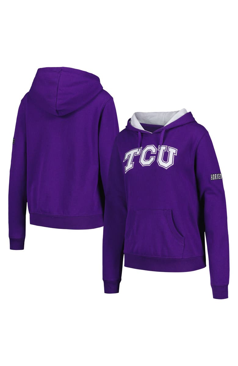 STADIUM ATHLETIC Women's Stadium Athletic Purple TCU Horned Frogs Big Logo Pullover Hoodie, Main, color, 