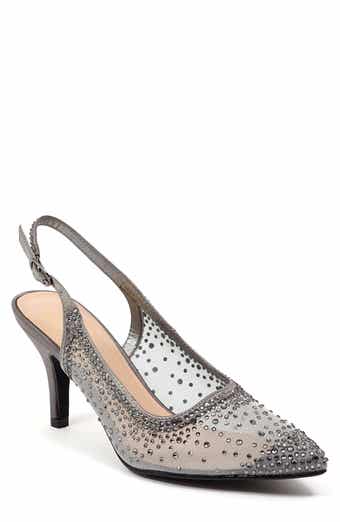 LADY COUTURE Lola Embellished Pointed Toe Slingback Pump