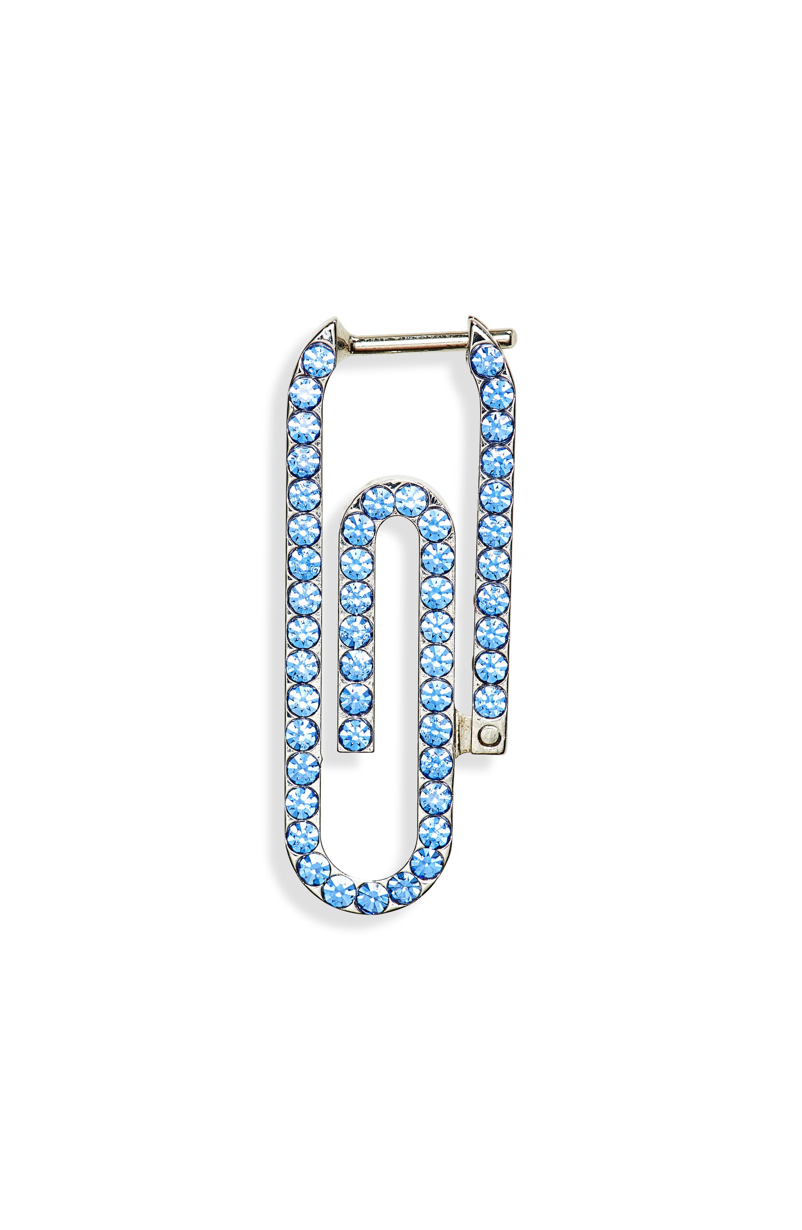Off-White Men's Pavé Crystal Paper Clip Single Earring (Men) | Nordstrom