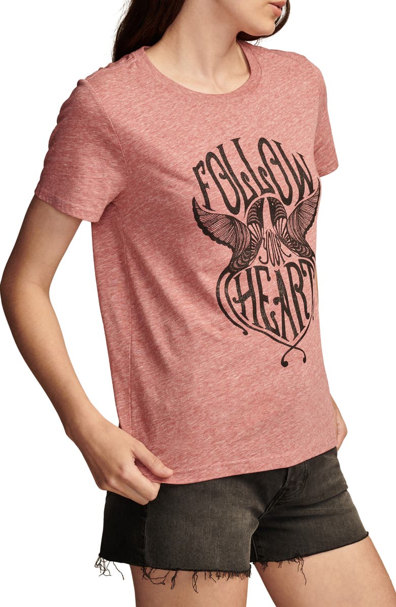 Lucky Brand Follow Your Heart Graphic T-Shirt, Alternate, color, 
