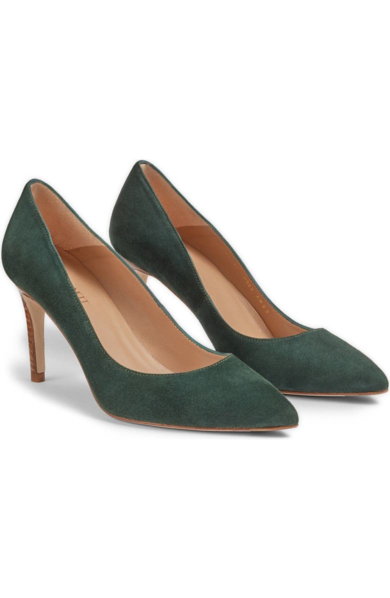 LK Bennett Floret Pointed Toe Pump, Main, color, Dark Green