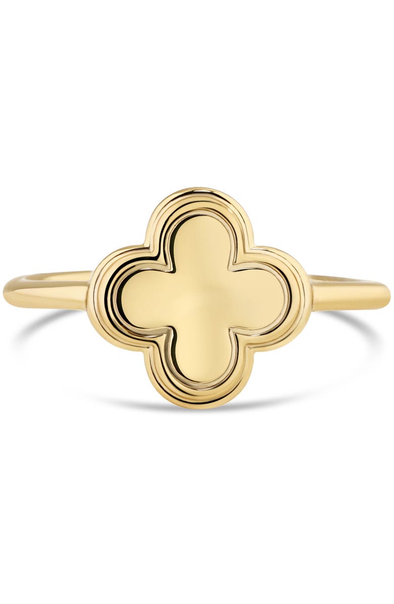 DEVATA Clover Ring in Gold Plated Sterling Silver, Main, color, Yellow Gold