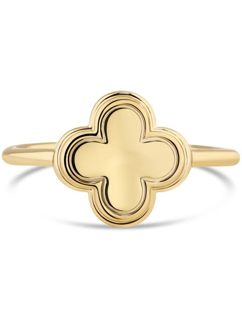 Clover Ring in Gold Plated Sterling Silver