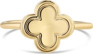 DEVATA Clover Ring in Gold Plated Sterling Silver
