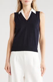 French Connection Mixed Media Sweater Vest