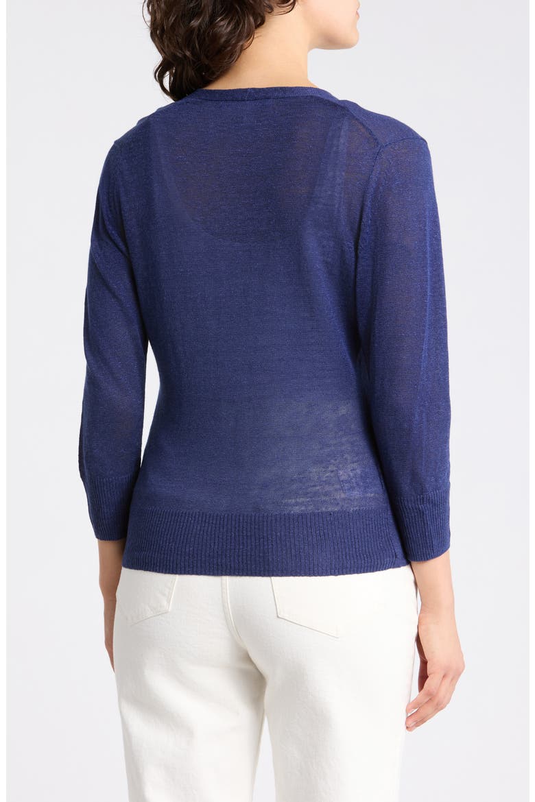Addison Linen Blend Cardigan, Alternate, color, ISLAND NAVY