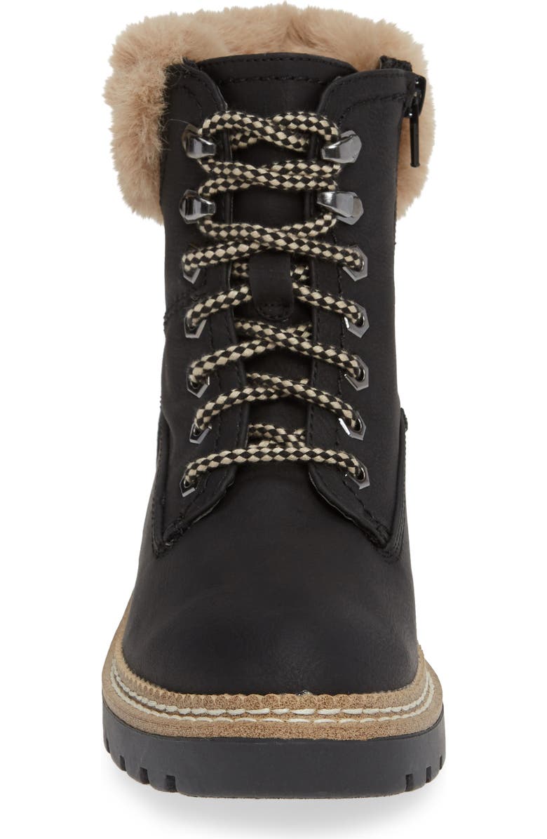 Steve Madden Alaska Lace-Up Bootie with Faux Fur Cuff, Alternate, color,